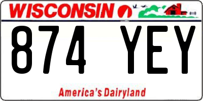 WI license plate 874YEY