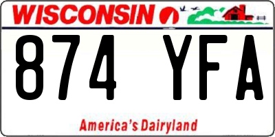 WI license plate 874YFA