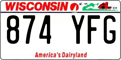 WI license plate 874YFG