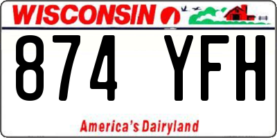 WI license plate 874YFH