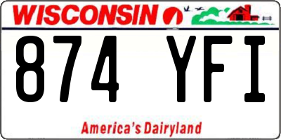 WI license plate 874YFI