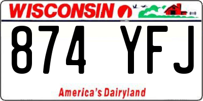 WI license plate 874YFJ