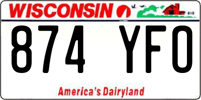 WI license plate 874YFO