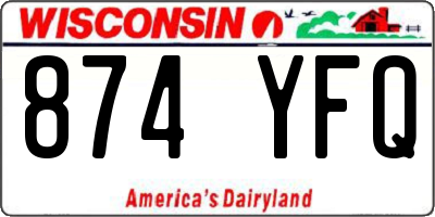 WI license plate 874YFQ