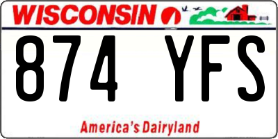 WI license plate 874YFS