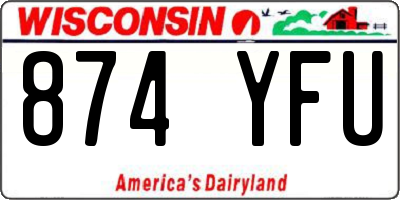 WI license plate 874YFU