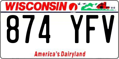 WI license plate 874YFV