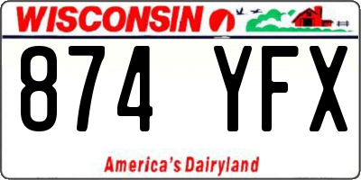 WI license plate 874YFX