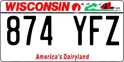 WI license plate 874YFZ