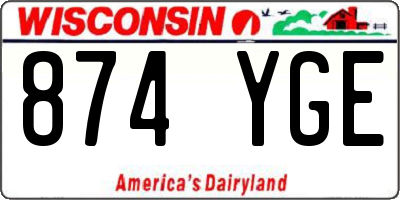 WI license plate 874YGE
