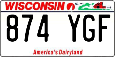 WI license plate 874YGF