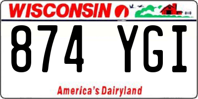 WI license plate 874YGI