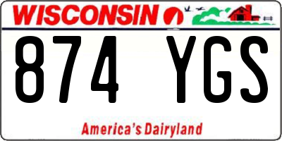 WI license plate 874YGS