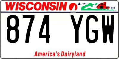 WI license plate 874YGW