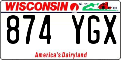 WI license plate 874YGX