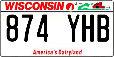 WI license plate 874YHB