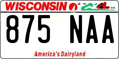 WI license plate 875NAA