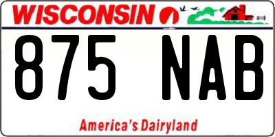 WI license plate 875NAB