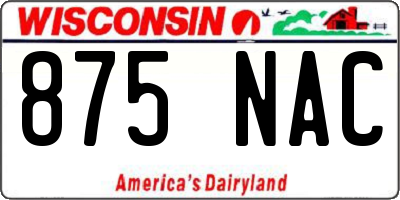 WI license plate 875NAC