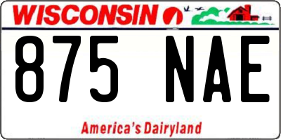 WI license plate 875NAE