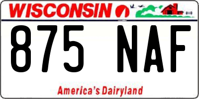 WI license plate 875NAF