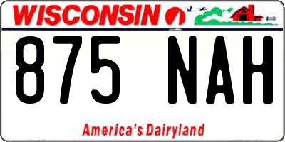 WI license plate 875NAH