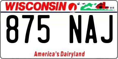 WI license plate 875NAJ