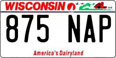 WI license plate 875NAP