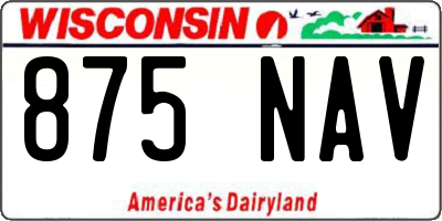 WI license plate 875NAV