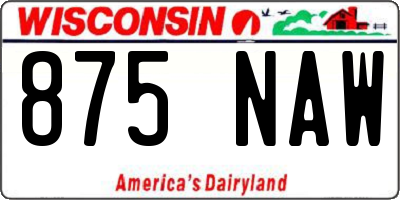 WI license plate 875NAW