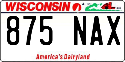 WI license plate 875NAX