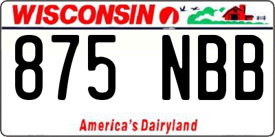 WI license plate 875NBB