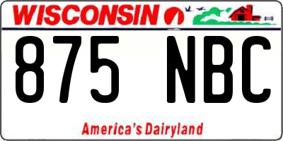 WI license plate 875NBC