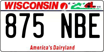 WI license plate 875NBE