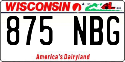 WI license plate 875NBG