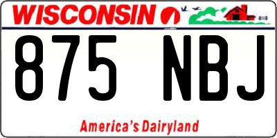 WI license plate 875NBJ