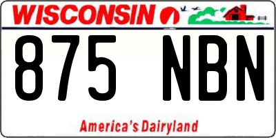 WI license plate 875NBN