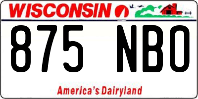 WI license plate 875NBO