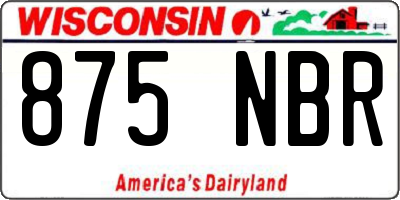 WI license plate 875NBR