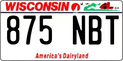 WI license plate 875NBT