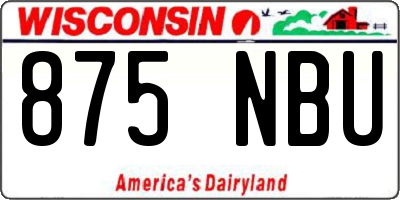 WI license plate 875NBU
