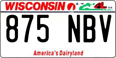 WI license plate 875NBV