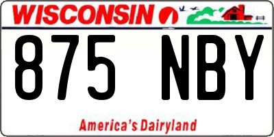 WI license plate 875NBY