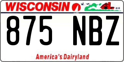 WI license plate 875NBZ