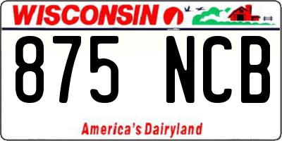 WI license plate 875NCB