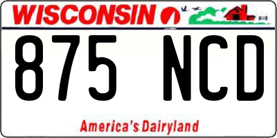 WI license plate 875NCD