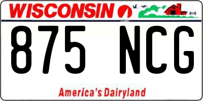 WI license plate 875NCG