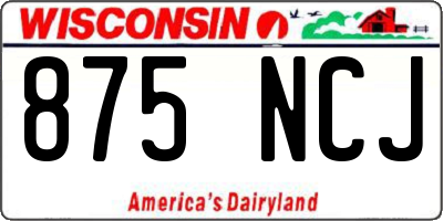 WI license plate 875NCJ
