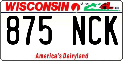 WI license plate 875NCK