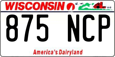 WI license plate 875NCP